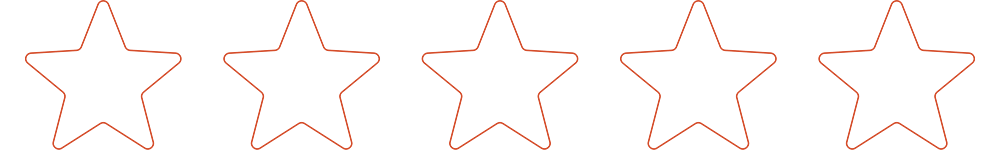 5 Sterne mit orangener Outline