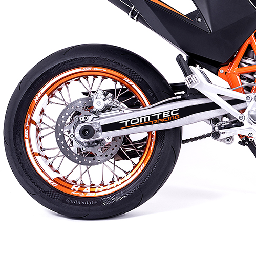 Spoke rim with adhesive stickers from TomTec Racing